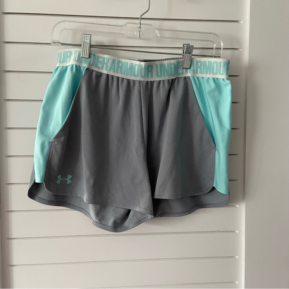 Under Armour Shorts Grey And Blue Loose Size Large